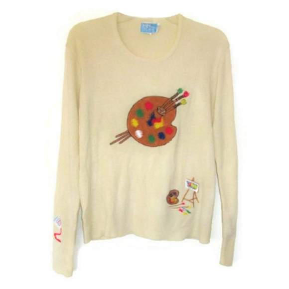 1970s vintage artist painter sweater size medium - Picture 5 of 9